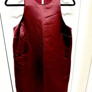 Elegant Burgundy Sleeveless Mini Dress